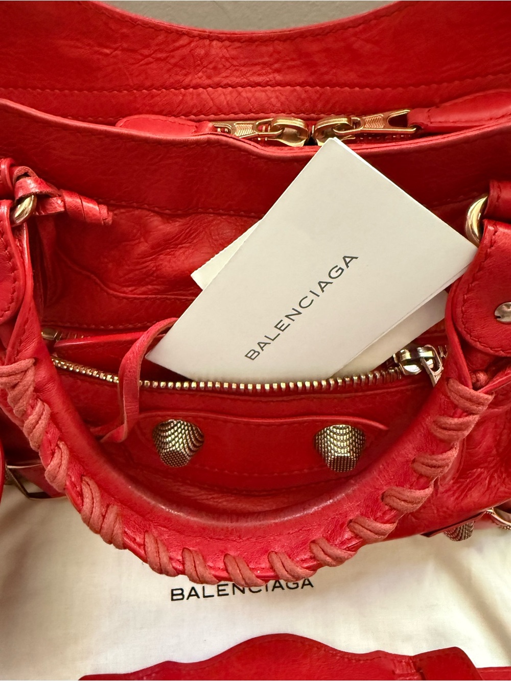 Balenciaga Giant VELO Bag Red Lambskin Leather